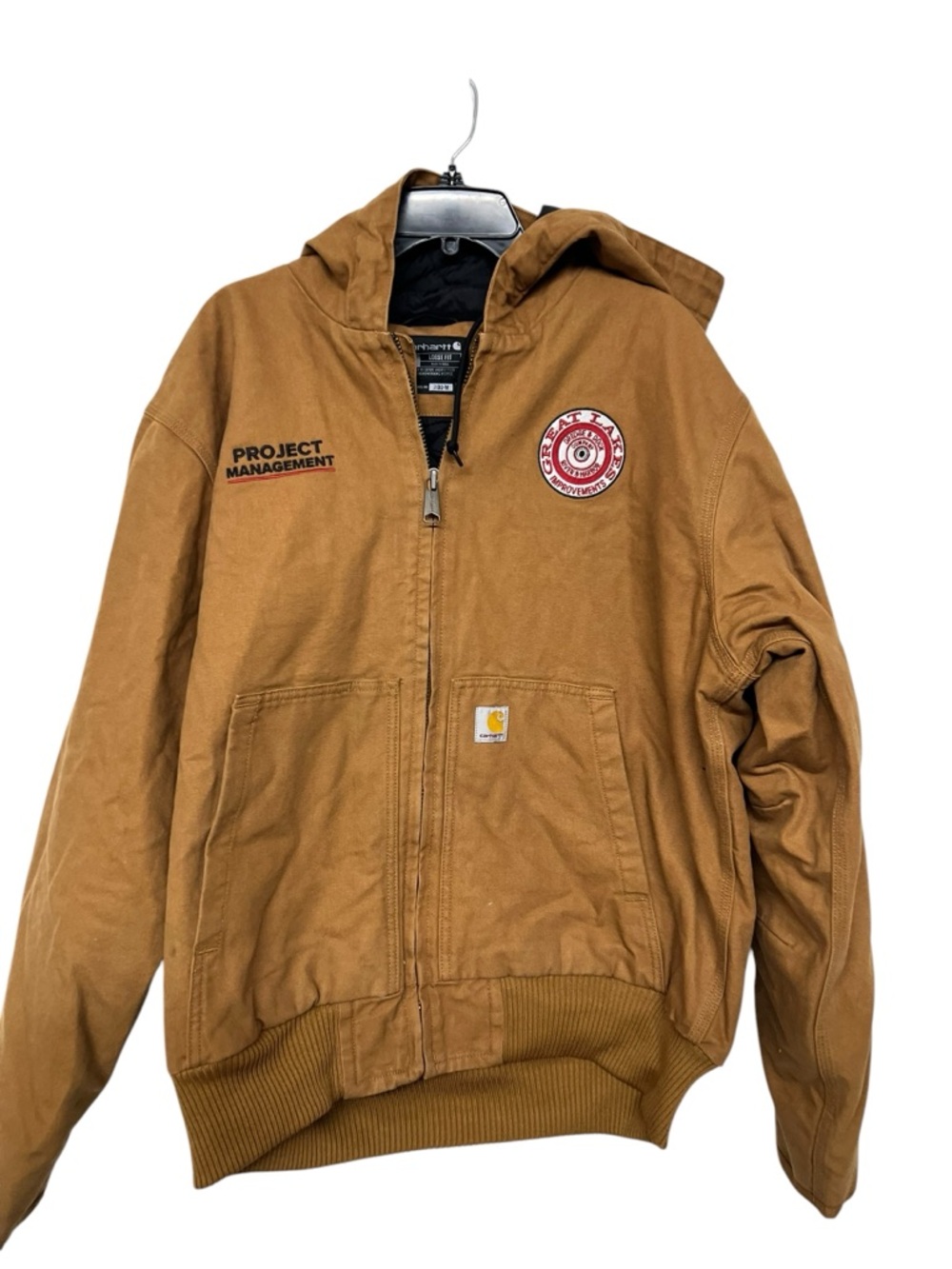 Carhartt Hooded Great Lakes Improvement Work Jacket 'Project Management' - Picture 2 of 6